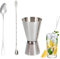 Jigger - Vaso medidor de bebidas alcohólicas duales,1 taza medidora de cóctel con 2 cuchara de cóctel, 30 ml/60 ml, vaso medidor de doble cara, adecuado para cócteles, fiestas de bar