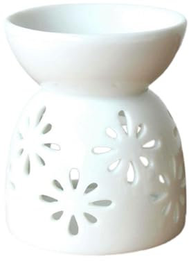 Joselin Keramikhandwerk, Kunsthandwerk, Dekoration, Ausgehöhlter Aromatherapie-Ofen, Keramik, Kreativer Blumenmuster-Kerzenständer, Handgefertigt, Stil 4