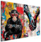 murando - Wandbilder XXL Set Affe mit Brille 120x90cm 2 Teilig je 60x90cm Collage 2er Leinwandbild Groß Wanddeko Wohnzimmer Wanddekoration - Bunte Farbe Streetart Affenbild Graffiti i-H-10017-b-a