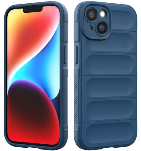 RIIMUHIR Silicone Case Compatible with iPhone 14 plus, Silky-Soft Touch Cover, Anti-Scratch Phone Case with Microfiber Lining, Shockproof Full Body Protective Case with Camera Protection (Dark Blue)