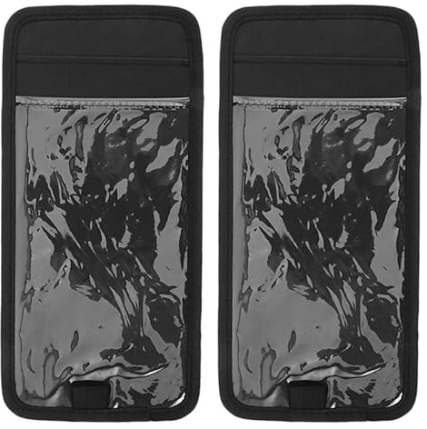 Gatuida Car Visor Organizer Clip Disabled Badge Parking Permit Holder Black Fabric Storage Pocket For Driving License Cards Handy Vehicle Interior Accessory Pro Fine Gear Length 31.50 cm