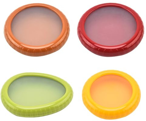 Satz von 4 wiederverwendbaren Aufbewahrungsbehältern Avocado Saver Onion Keeper Tomato Holder Fruit Saver Fruit Organizer Soft Shell Food Container for Fridge Keep Fresh
