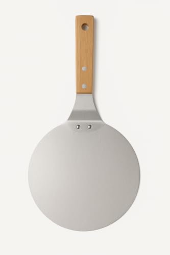 Pala per pizza per infornare pizza pane, panifcare lievitati acciao alimentare manico in legno termico isolante, per forni elettrici portatili e home kitchen (Media 43,5x25,5cm)