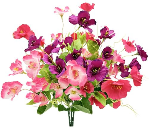 JOJAZE 3pcs Artificial Hibiscus Spring Summer Decor Realistic UV Resistant Silk Hibiscus Flowers Artificial Tropical Flowers for Outdoors for Outside Planter Front Door Porch Patio Table Vase Decor.