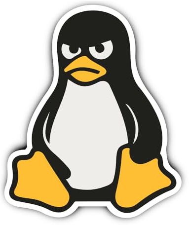 Laminierte Aufkleber: 300 mm, 1 Stück - Mega Pinguin Linux Tux Wandsticker