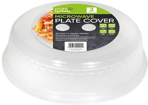Bright & Homely Microwave Plate Cover, Vented for Steam Release, BPA Free, Plastic, 2 Pack