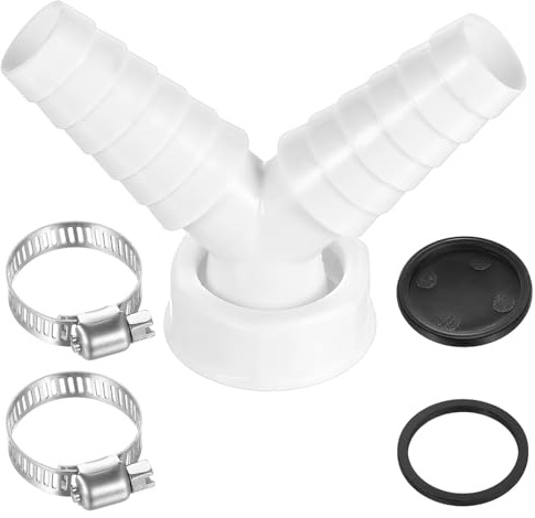 1 Conector de desagüe para lavadora | Adaptador Empalme Desague Lavadora con Salida para Tubo Ø30 mm y Entrada Ø19-24 mm - Adaptador Desagüe para Lavavajillas