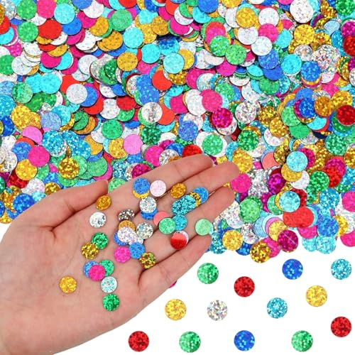 30 Gramm Glitzer Konfetti Bunt,Konfetti Geburtstag Tischdeko,Streudeko Confetti Buntes Groß,Glitzerkonfetti Kostüm Accessoires,Mehrfarbig Runde Papier Pastell für Fasching Hochzeit Party Silvester