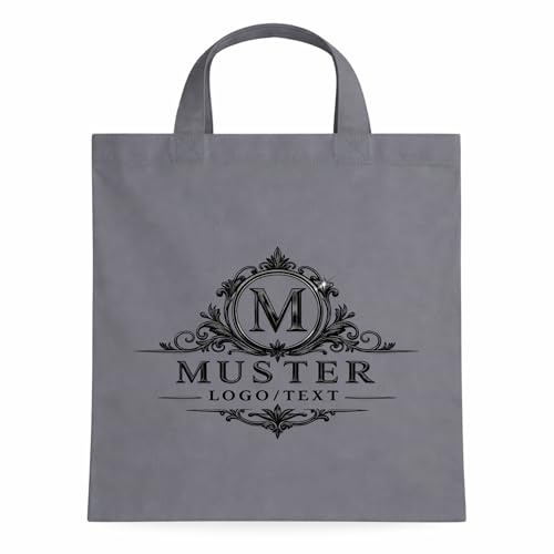 wt24print Baumwolltasche personalisierbar mit Logo oder Text | Bag for Life mit kurzen Henkeln | 100% Baumwolle | 38 x 42 cm | Stoffbeutel für Einkauf, Werbung, Promotion & Viele Farben