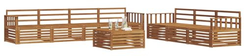 vidaXL Outdoor-Sofagarnitur 8 pcs Natur, Gartenlounge, modernes Outdoor-Sofa-Set, langlebige Terrassenmöbel, Bequeme Sitzmöglichkeiten