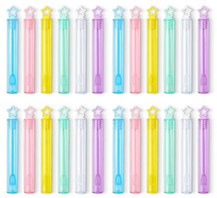 24 Stück Mini Seifenblasen Röhrchen, Leere Bubble-Tubes zum Befüllen, Kleine Seifenblasen-Sticks für Partydekoration, Events und Feierlichkeiten, Handlich für Innen- und Außenbereich