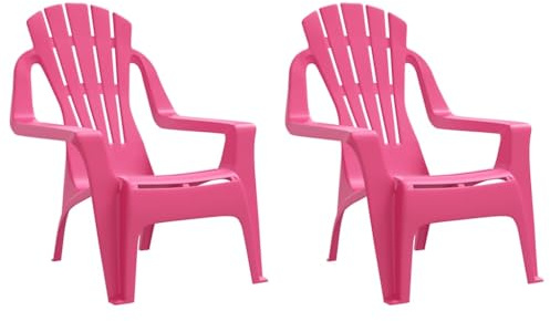 GeenYuu Barnträdgårdsstolar 2 stycken rosa 37 x 34 x 44 cm polypropen träutseende stapelbar lätt utomhus sittplats för småbarn upp till 25 kg, bekväm och hållbar