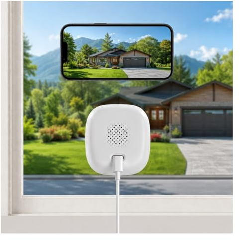 Cuifati 4MP 2K Window Camera, 2.4GHz WiFi Indoor Cameras, Person & Motion Detection No Drill Dome Cameras with Color Night Vision for Home Security