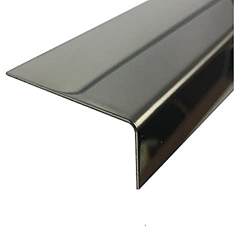 Edelstahl Winkel Spiegel Treppenleiste 1000 mm VA 1.4016 Kantenschutz 0,8mm (10 x 20 x 0,8 mm)