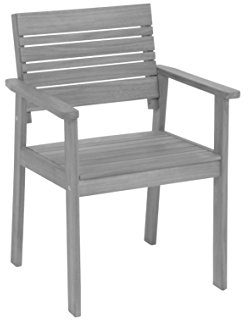 greemotion 128645 Gartenstuhl Maui Sessel mit Armlehne, Holz, Grau, 6.7 x 5.8 x 1.2 cm
