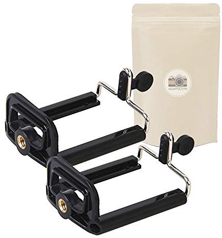 X2 Support téléphone pour trépied - Selfie Perche Stick vis 1/4 Pouce Compatible Toutes Marques ADAPTOUT Marque FRANÇAISE