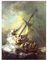 Kunstdruck Poster - Rembrandt Christus im Sturm auf dem See von Galilea 60x80 cm ca. A1 - Alte Meister Bild ohne Rahmen