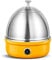 LJXiioo Stainless Steel Electric Egg Cooker with Auto Shut Off Up to 7 Eggs, Buzzer and Stainless Steel Tray for Soft, Medium, Hard Boiled, Poached, Custard,B