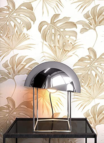 NEWROOM Tapete Beige Vliestapete Blätter - Dschungeltapete Tropisch Creme Monstera Palme Botanisch Floral Regenwald Urwald inkl. Tapezier-Ratgeber