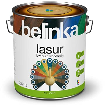 BELINKA Holzlasur Schwarz - 2,5 Liter Premium Lasur - Holzanstrich - Für Innen und Außen - Lasur 22