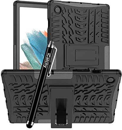 iCatchy for Samsung Galaxy Tab A8 10.5 2021 Case, SM-X205 / SM-X200 Heavy Duty Hard Tough Dual Layer Hybrid Shockproof Cover compatible with Samsung Galaxy Tab A8 10.5-inch 2021 (Black)