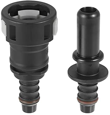 X AUTOHAUX 2 Stück Kraftstoffleitung Verbinder Schlauchkupplung 90 Grad Kraftstoffschlauch Schnellverschluss 11,8mm auf 10mm Verbindungsstück
