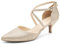 Greatonu - Scarpe da Donna a Punta Corta con Cinturino alla Caviglia e Tacco Basso, Oro Glitter., 37 EU