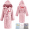 KDO MAGIC - Peignoir de bain enfant personnalisé - personnalisable et brodé avec un prénom - plusieurs couleurs (Rose, 4 ans)