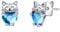 Katzen Ohrringe Silber 925 Katze Ohrstecker Geburtsstein Blau Katzen Geschenke für Mädchen Kinder Katzen Schmuck für Damen Katze Liebhaber