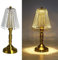 YNDD Tischlampe Gold Vintage, Tischleuchte Kabellos Dimmbar 3 Farben Touch Nachtttischlampe Akku Tragbare LED Touch Kristall Schreibtischlampe für Wohnzimmer Schlafzimmer Esszimmer Bar Cafe Restaurant