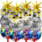 EOGRFW 16 StüCk Discokugel Luftballons Disco Party Deko,4D Disco Luftballons Große,22 Zoll Disco Folien Ballons,Große Explosionsstern Aluminium Folienballons,80er 90er Jahre Retro Party Deko