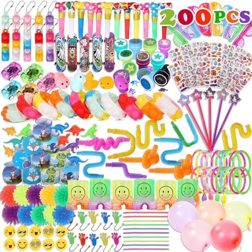 OGNI ORA Kinder-Partytütenfüller, Unisex, 200 Stück, Spielzeug für Jungen und Mädchen, Klassenzimmer, Preise, Belohnungen, Goodie Loot Bag Füller, Geburtstagsparty, Geschenke