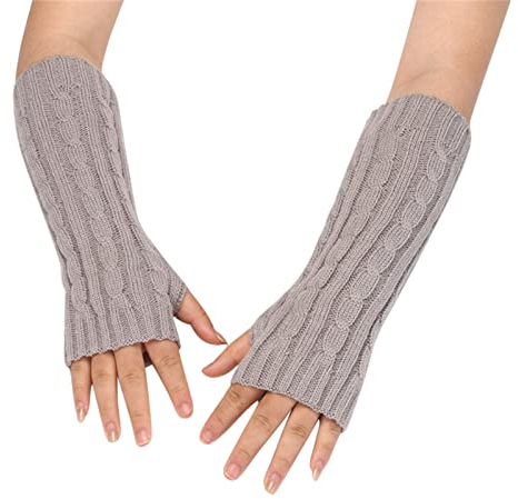 callmo Winter Halbfinger Handschuhe Damen Winter Pulswärmer Handschuhe Kurzer Halb Handstulpen Pulswärmer Fingerless Gloves Handgelenkwärmer Leicht und Strapazierfähig