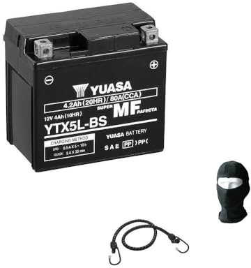 Compatible avec Honda XR L 125 da ANNÉE 2003 al 2008 Batterie YUASA YTX5L-BS FOURNIE PRÊT À l'emploi 4AH AMPÈRE 12 Volts Batteries pour Moto Scooter 115X72X107MM