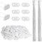 210 Sets Kit de Fixation de Clôture Brise-Vue de Confidentialité en PVC Résistants à Intempéries, Clips de Montage en PVC, avec 210 Attaches de Câble, pour Pelouse Clôtures Jardin (Blanc)