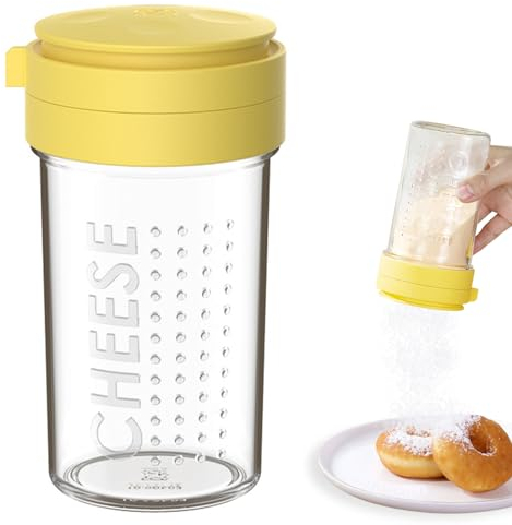 Yueser Gewürzgläser, Glas Puderzuckerstreuer Salzstreuer Puderzuckermühle Kakaostreuer Zuckerstreuer Mehlstreuer Staubzuckerstreuer Salzbehälter Gewürzstreuer Gewürzdosen Staubzuckermühle mit Deckel