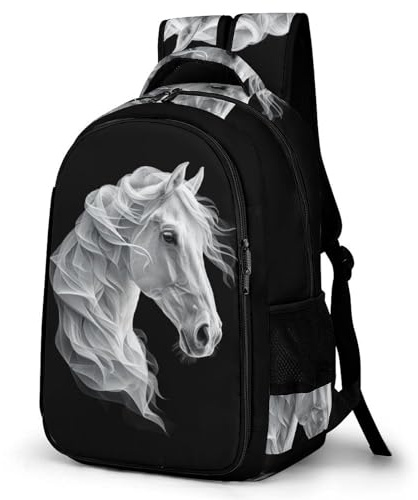 WCEECE Schulrucksack Mädchen Pferd Schulrucksack Teenager Jungen Tier Rucksack Leichter Reise Outdoor Freizeit
