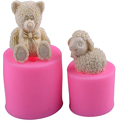 Fondant Formen 2 Arten Von Bären- Und Lamm-Fondant-Silikonformen Zum Dekorieren Und Backen Von Kuchen