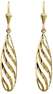 My Gold Damen Ohrringe hängend Ohrhänger Gold 585 Echtes Gelbgold (14 Karat) 42mm x 8mm Damenohrringe Anastasia