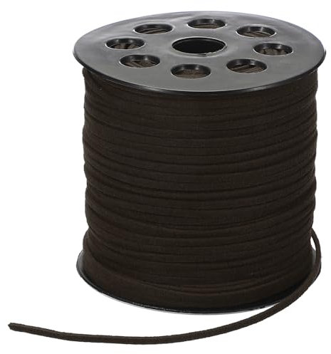 PATIKIL 100 Yards x 2.6mm Faux Suede Leather Cord, Leather Lace String for Bracelet Necklace Beading Making DIY Crafts, Black Brown