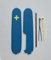 Replacement Covers For Victorinox Scales Plus 91mm Plastic Handles With Toothpick Tweezers And Pen Glowing Cross (Blue)