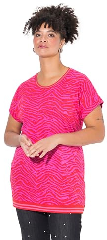 MIAMODA Damen große Größen Übergrößen Plus Size T-Shirt, Oversized, Zebra, Rundhals hibiskuspink 46 831998510-46
