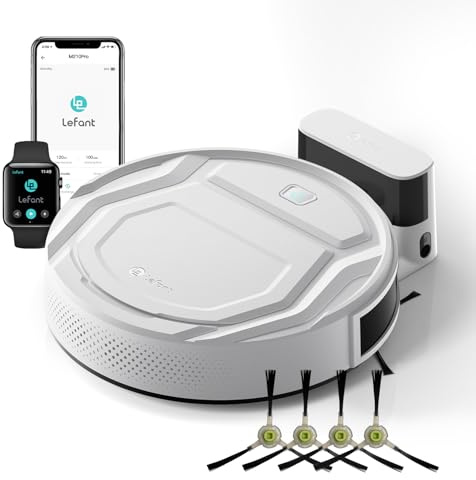 Lefant M210 Robot Vacuum Cleaner 2200Pa Strong Suction, 7.8cm Ultra-Thin for Low Carpet & Hard Floors, Wi-Fi/App/Alexa Control, Self-Charging, Ideal for Pet Hair