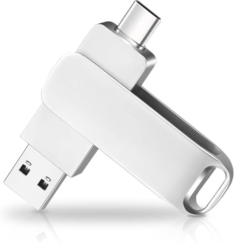 Memoria USB 256GB, Pen Drive USB C 2 en 1 OTG Dual Flash Drive Metal Memory Stick para PC, Tabletas, Macbook, Estéreo de Automóvil, Smartphones,TV