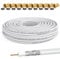 HB-DIGITAL 20m Cable Coaxial HQ-135 Cable de Antena 135dB Cable SAT 8K 4K UHD 4 Veces Apantallado Para Sistemas DVB-S / S2 DVB-C / C2 DVB-T / T2 DAB+ Radio BK +10 F-Plug GRATIS