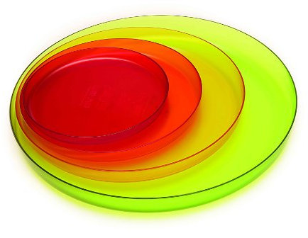Zak Designs 2073-110 Stacky Teller, Hot Pop, stapelbar, 16/20/25/32 cm, 4 Stück