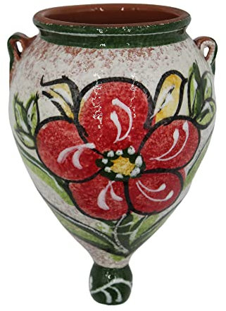 Spanish Orza - Wall Hanging Flower Pot (Green Design)