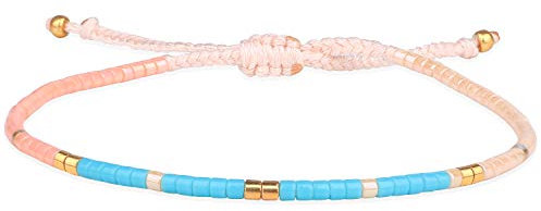 KELITCH Miyuki Perlenarmband Handgemachte Strang Freundschaftsarmbänder Mode Damen Armreifen Schmuck (Blau)