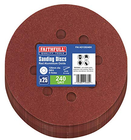 Faithfull Alum. Oxide Disc DID3 Holed 125mmx240g (25)