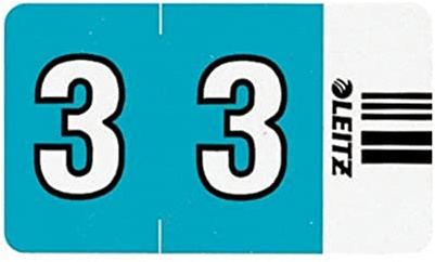 Leitz 66030000 Orgacolor Ziffernsignal 3, 100 Stück, blau